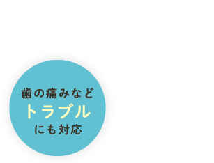 歯の痛みなどトラブルにも対応